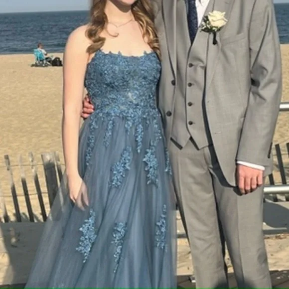 Beautiful Blue Prom Dress by Bliss Gowns - Picture 15 of 15